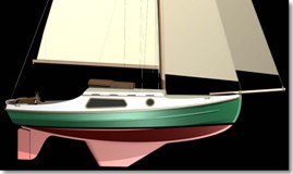 Easy 25 / sail boat design / profile view
