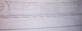 lines drawing for the half hull