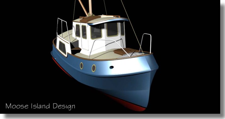 Profile View 'Molly T 25'  tug boat / cruiser / power boat design