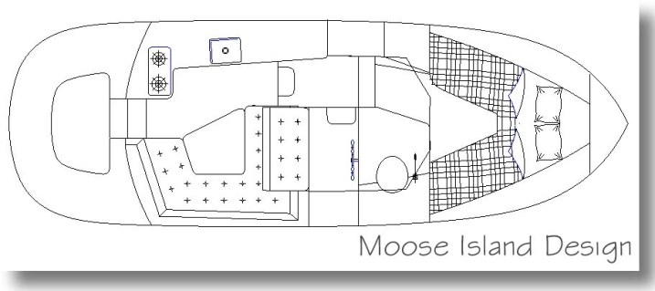 Interior Layout 'Molly T 25'  tug boat / cruiser / power boat design