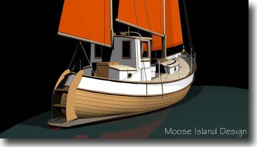 Stern view 'Norseman 32'  yacht / sail boat design