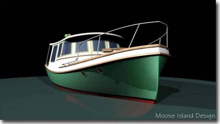 Bow view 'Puffin 33'  yacht / small craft / power boat design