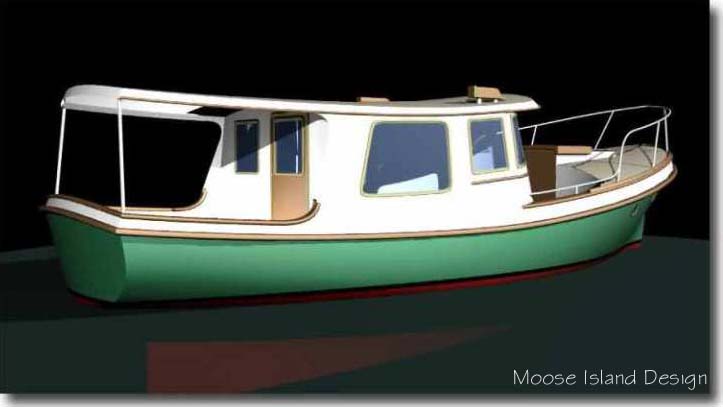 Stern view 'Puffin 33'  yacht / small craft / power boat design