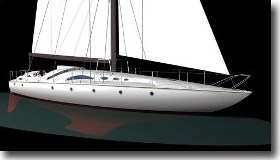 Shark 53 / racing yacht - sail boat design / profile view
